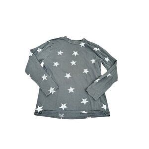 Zara Kids Gray Star Print Long-Sleeve Top Size 13/14 Cotton Blend Comfortable &
